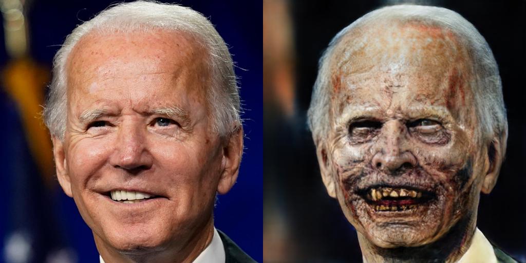 Joe Biden as a Zombie